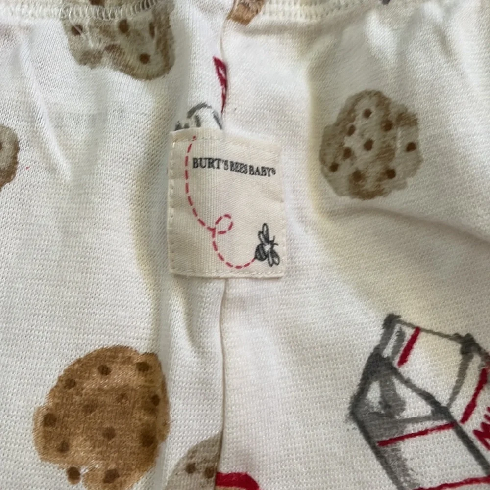 Burt's Bees White Cookie Print Pajama Set - Picture 4 of 6